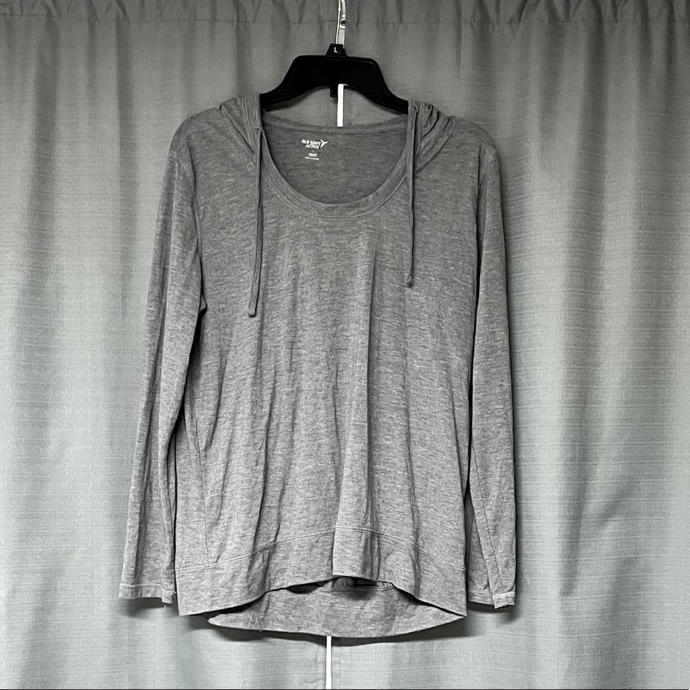 Old Navy Fit Grey Long Sleeve Hooded Tee